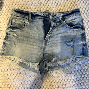 Eunina Blue Jean Shorts Distressed High-Waisted